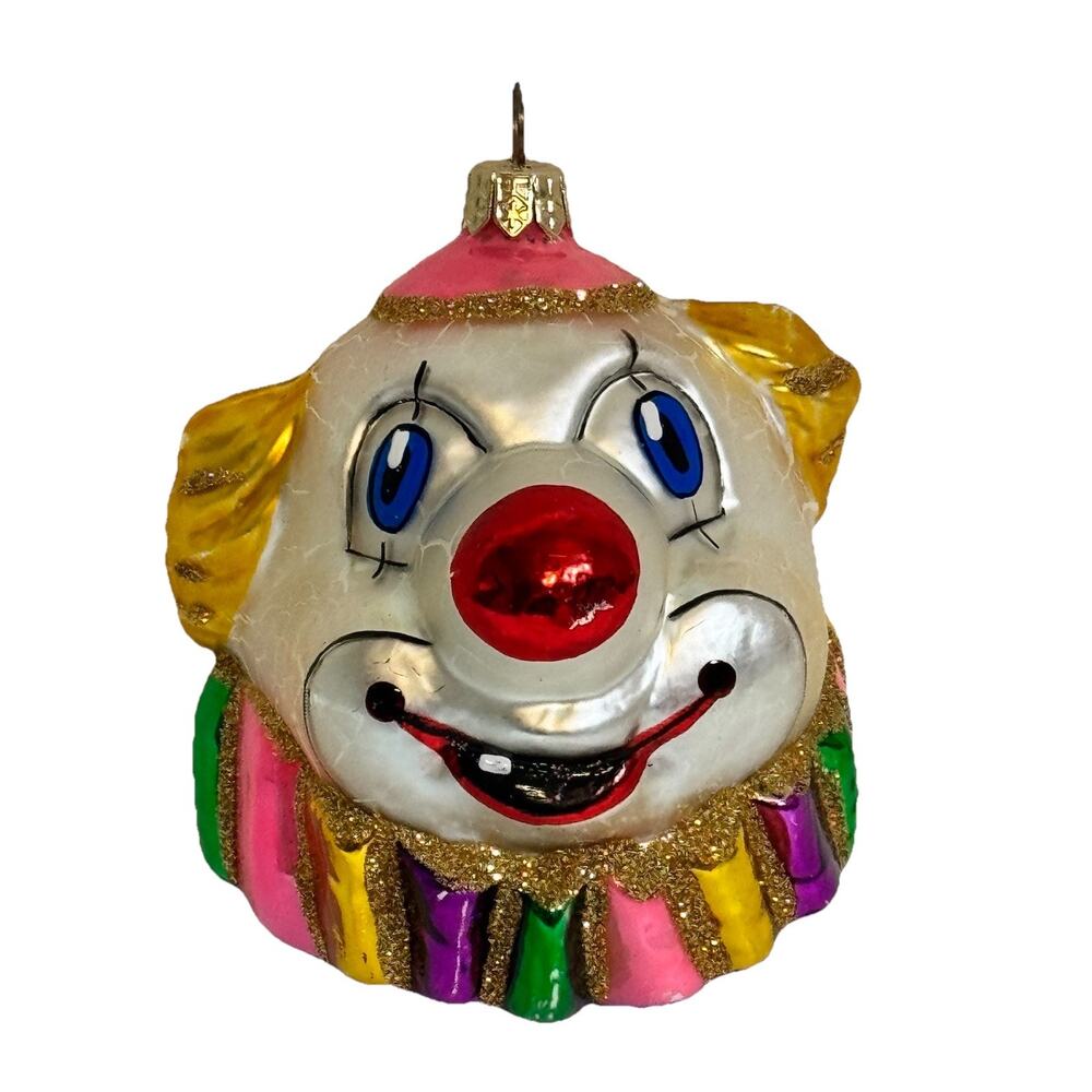 Kurt Adler Polonaise Clown Face Hand Painted Christmas Ornament Komozja